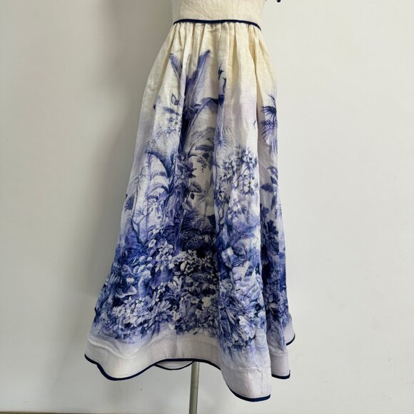 Zimmermann Wylie shirred printed linen midi dress - Picture 6 of 11